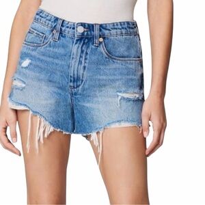 Blank NYC The Barrow Vintage High Rise Distressed Cutoff Denim Jean Shorts 25